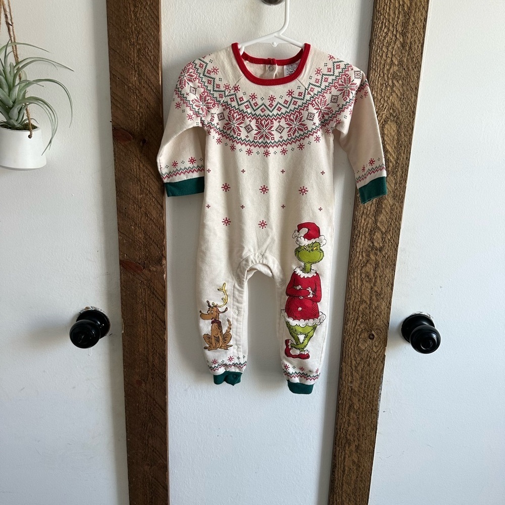 Dr. Seuss The Grinch 18 Months Coveralls Jumpsuit 18 Months Baby Boy or Girl euc
